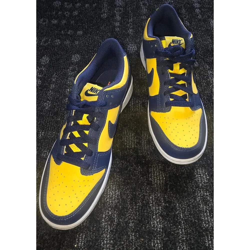 Nike Dunk Low Michigan 2021 Size 7Y (Womens 8.5 / Mens 7) Yellow Navy